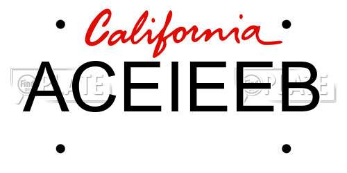 ACEIEEB California License Plate