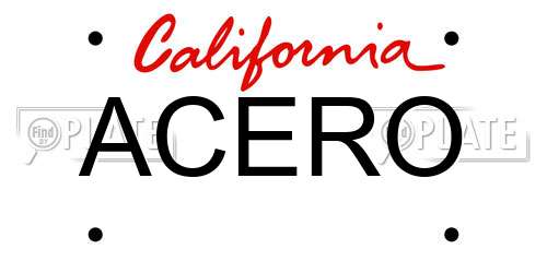 ACERO California License Plate