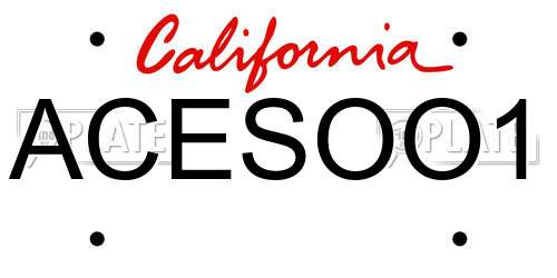 ACESOO1 California License Plate