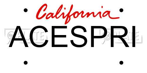ACESPRI California License Plate