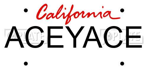 ACEYACE California License Plate
