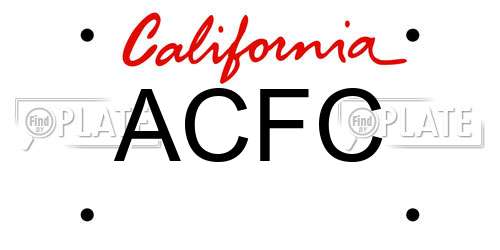 ACFC California License Plate