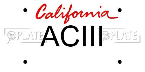 ACIII California License Plate