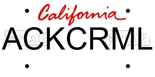ACKCRML California License Plate