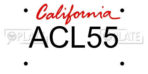 ACL55 California License Plate