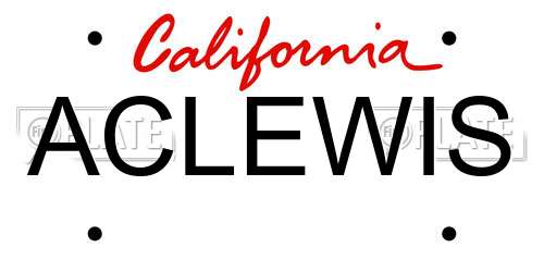 ACLEWIS California License Plate