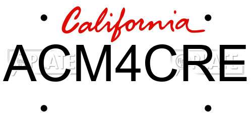 ACM4CRE California License Plate