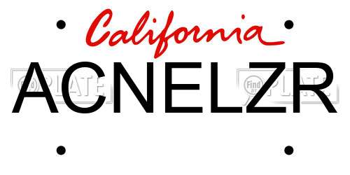 ACNELZR California License Plate
