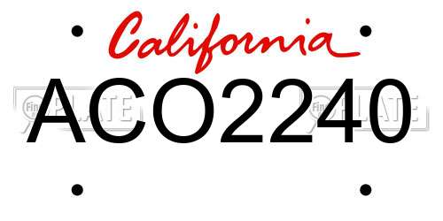 ACO2240 California License Plate