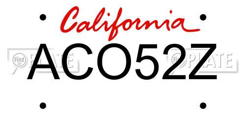 ACO52Z California License Plate
