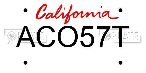 ACO57T California License Plate