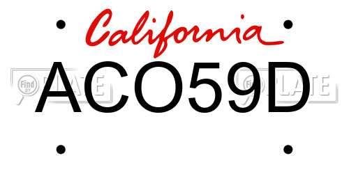 ACO59D California License Plate