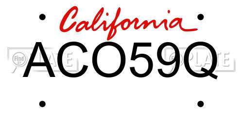 ACO59Q California License Plate