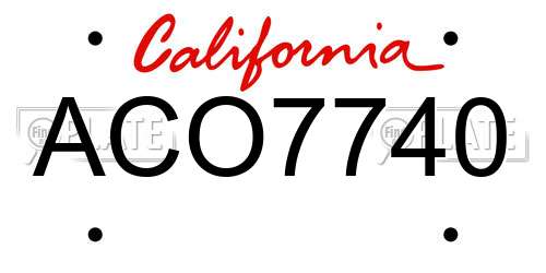 ACO7740 California License Plate