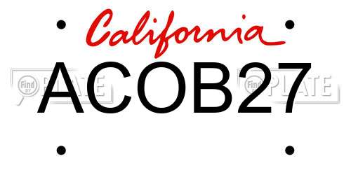 ACOB27 California License Plate