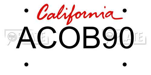 ACOB90 California License Plate