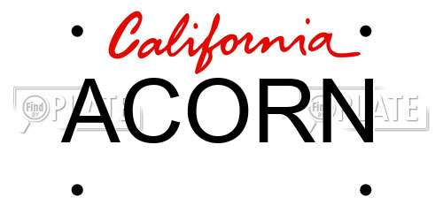 ACORN California License Plate