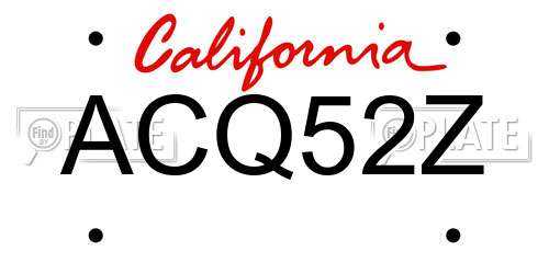 ACQ52Z California License Plate