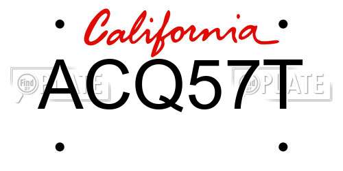 ACQ57T California License Plate
