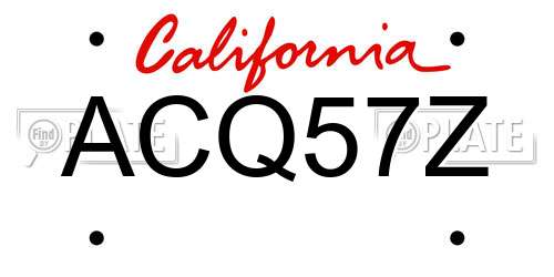 ACQ57Z California License Plate