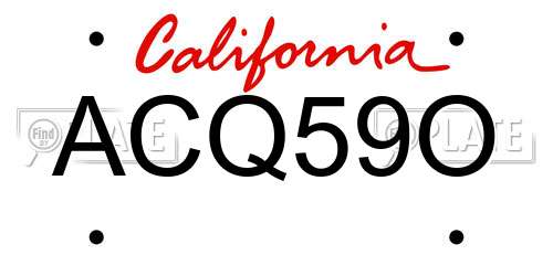 ACQ59O California License Plate