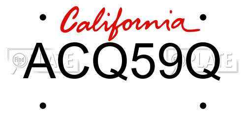 ACQ59Q California License Plate