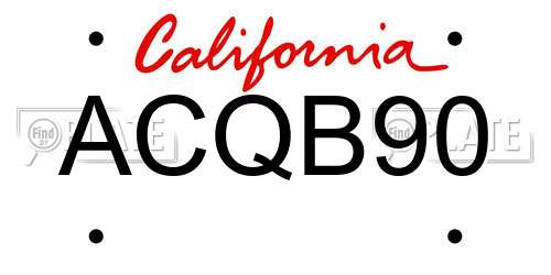 ACQB90 California License Plate