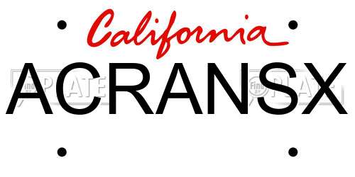 ACRANSX California License Plate