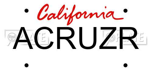 ACRUZR California License Plate