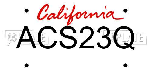 ACS23Q California License Plate