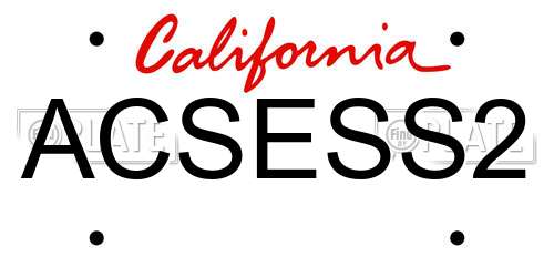 ACSESS2 California License Plate