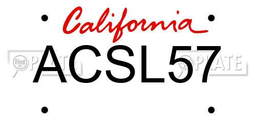 ACSL57 California License Plate