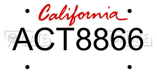 ACT8866 California License Plate