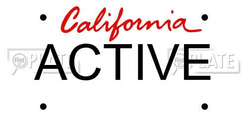ACTIVE California License Plate