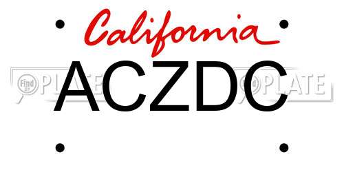 ACZDC California License Plate