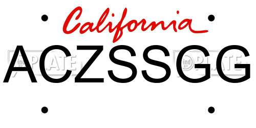 ACZSSGG California License Plate