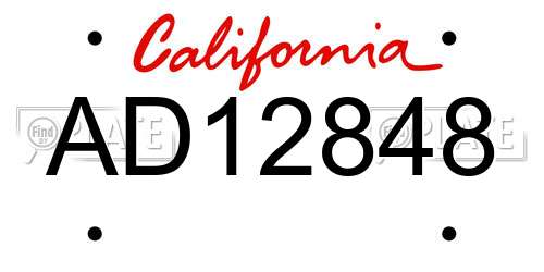 AD12848 California License Plate