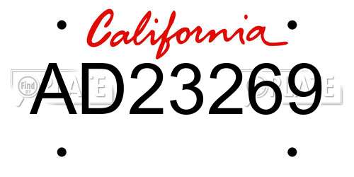 AD23269 California License Plate