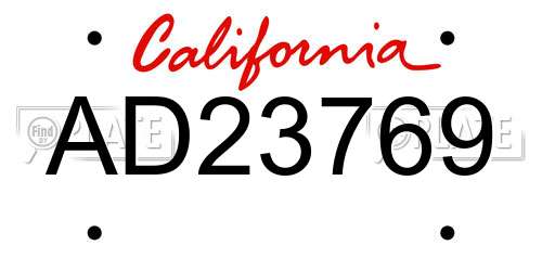 AD23769 California License Plate
