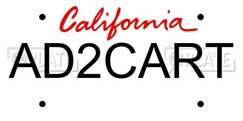 AD2CART California License Plate