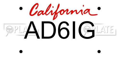 AD6IG California License Plate
