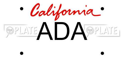 ADA California License Plate