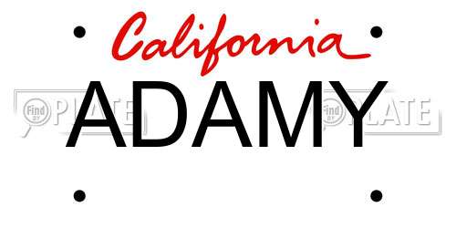 ADAMY California License Plate