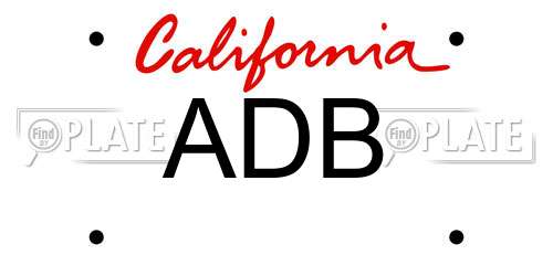 ADB California License Plate