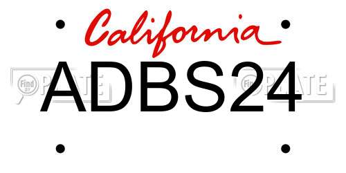 ADBS24 California License Plate
