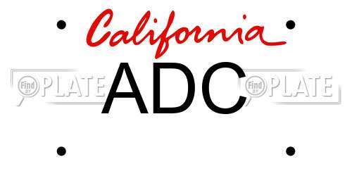 ADC California License Plate