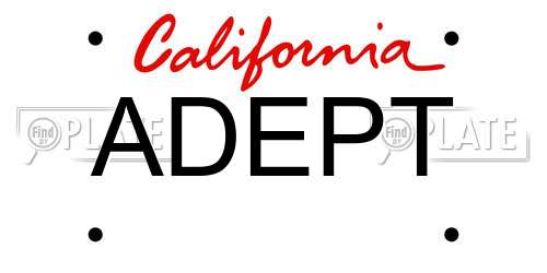 ADEPT California License Plate