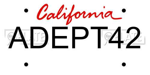 ADEPT42 California License Plate