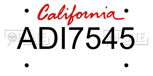 ADI7545 California License Plate