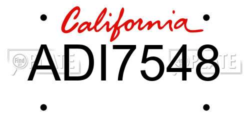 ADI7548 California License Plate